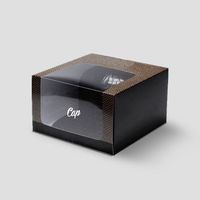 Boîte à casquettes personnalisable en carton ondulé blanc avec fenêtre transparente, en matériaux recyclés, vente en gros