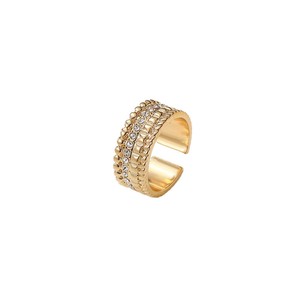Vintage Open Back Ring With Zircon Beads Pave Setting Women's Fashion Party Jewelry Rose Red Emerald Green Dark Green Peach - Product Image 5