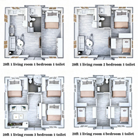 HYDH Casa Container Modulare Prefabbricata Contemporanea Espandibile Trasportabile da 20 Piedi Traspirante con Cucina e Bagno per Hotel e Villa