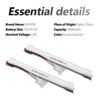 JINTION 2.4V 4000mAh NiMH Baterai Pengganti Lampu Darurat untuk Tridonic 28002316 2 Cell Stick dengan Konektor GL125R