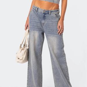 Jeans Baggy para Mujer, Personalizables OEM, Nueva Colección, Cintura Baja, Lavado Camuflado, Jeans de Moda Casual para Mujer - Product Image 3