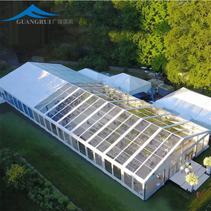 Nuova Tenda Moderna Grande Bianca per Matrimoni, Eventi all'Aperto, Fiere e Feste - Gazebo Elegante con Vetro Trasparente 6x12m in Poliestere - Product Image 4
