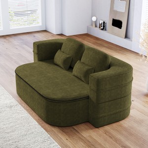 2-in-1 Foldable <b>Convertible</b> <b>Sofa</b> <b>Bed</b> Set Modern Corner Design Chenille Cover Durable Modular Eco-Friendly Apartment Hotel Use - Product Image 3