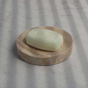 Beige Travertine Soap Dish Decorative <strong>Tray</strong> for Bathroom <strong>Round</strong> Small Jewelry Dish Vanity Coffee <strong>Table</strong> - Product Image 5