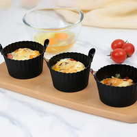 OEM ODM Wiederverwendbare Silikon-Heißluftfritteusen-Eierformen mit Griffen Antihaft-Backeinlagen für Eier, Muffins, Desserts