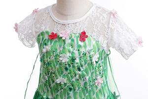 Fantaisie vert Halloween Costume robe de bal robe de soirée carnaval <span class=keywords><strong>reine</strong></span> <span class=keywords><strong>des</strong></span> neiges tenue princesse Elsa robe avec couronne - Product Image 2