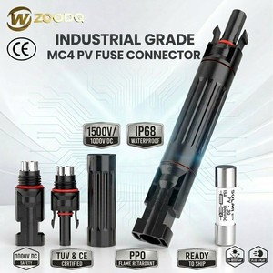 Connecteur MC4 PV à Fusible Remplaçable, Noyau Interne en Cuivre Étamé, Résistant aux UV, Prise 2.5/<span class=keywords><strong>4</strong></span>/6mm² pour Système Solaire Hors Réseau, Étanchéité IP67 - Product Image 1