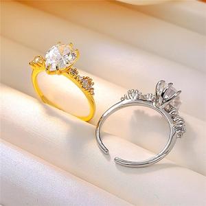 Anello regolabile a forma di goccia d'acqua, gioiello alla moda per l'uso quotidiano, stile coppia. - Product Image 4