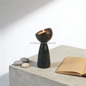 حامل شموع خشبي عصري مصنوع يدويًا بتصميم غير منتظم لتزيين المنزل ومناسبات الزفاف وأعياد الميلاد - Product Image 6