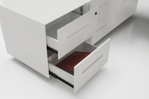 Escritorio Ejecutivo Moderno de Alta Gama KALN, Mueble de Oficina Convertible para Gerente, Escritorio de MDF con <span class=keywords><strong>Chapa</strong></span> o <span class=keywords><strong>Pintura</strong></span> para Escuela - Product Image 4