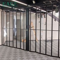 Portes transparentes de volet d'écran d'accordéon de polycarbonate en plastique d'aluminium commercial diviseur de pièce pliant intérieur