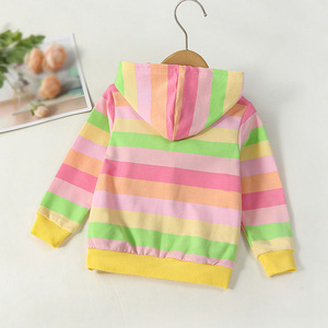 <span class=keywords><strong>Sudadera</strong></span> con Capucha y Cremallera para Niñas, Logotipo Personalizado, Niños Pequeños de 2 a 9 Años, Diseño de Arcoíris, <span class=keywords><strong>Sudadera</strong></span> con Capucha de Algodón, Chaqueta con Cremallera para Jóvenes - Product Image 5