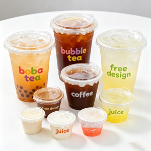 Gobelets réutilisables en plastique PP dépoli transparents pour thé, espresso, avec logo personnalisé imprimé, pour cadeaux de mariage, 9oz, 12oz, 16oz - Product Image 1