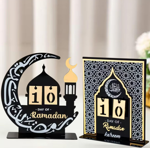 <span class=keywords><strong>Calendario</strong></span> de Cuenta Regresiva de Madera Personalizado para Ramadán con Diseño de Mezquita y Caligrafía Árabe |   <span class=keywords><strong>Calendario</strong></span> Decorativo Festivo para Escritorio de Eid - Product Image 6