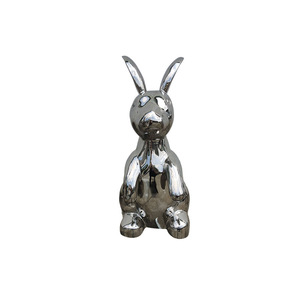 Stainless Steel Rabbit Sculpture Mirror Finish Outdoor Garden Decoration Animal Figurine Freestanding Lawn Ornament - Product Image 5