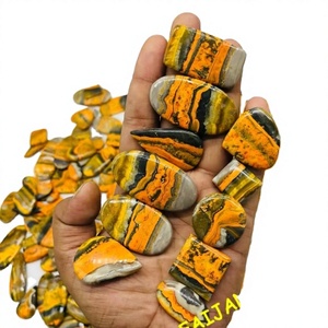 FAIJAN GEMS - Cabujón Ovalado Suelto de Jaspe Bumblebee Multiforma, Certificado por Terceros, de Alta Calidad, Gema Natural para Hombres y Mujeres - Product Image 1