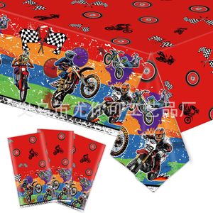 Assiettes de fête sur le thème des motos tout-terrain, rondes, impression numérique, rouge, 60-80 pièces, décoration de fête d'anniversaire - Product Image 5