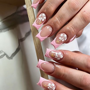 <span class=keywords><strong>Uñas</strong></span> Postizas Transparentes Color Nude Estilo Francés K052, Elegantes, Románticas, Estilo INS, Minimalistas Occidentales, Estética Premium, Venta al Por Mayor, Disponibles en Stock - Product Image 1