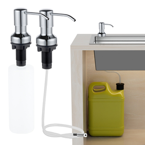 Eingebauter Küchen-Seifenspender Mattschwarz Lotionsspender Pumpe Spülmittelspender Gold für Spülmittel in der Küche - Product Image 1