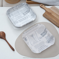 Papier sulfurisé en silicone écologique résistant à la chaleur et à l'huile pour friteuse à air carrée, fabriqué en Chine