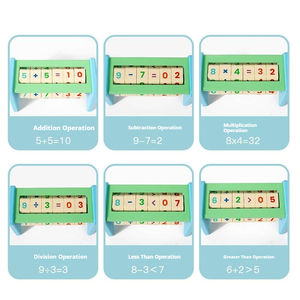 Cube de nombres mathématiques en bois Horloge Éducation précoce Cube de mathématiques en bois Jouets mathématiques en bois pour la <span class=keywords><strong>division</strong></span> d'addition logique stimulante du cerveau - Product Image 3