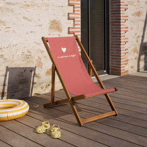 Summer Comfort Vintage Pink Canvas Cadre en bois pour l'extérieur Pelouse Piscine Petite chaise longue pour enfants Chaise de plage inclinable pour enfants Toddler Kids - Product Image 5
