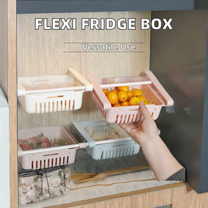 Caja de almacenamiento para congelador, divisor de cajón con estante telescópico retráctil, refrigerador, cesta de huevos para cocina, almacenamiento de alimentos - Product Image 2