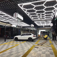 Éclairage de Plafond LED Hexagonal 2435mm*4845mm pour Atelier de Detailing Automobile et Garage, Lumières Nid d'Abeille LED Hexagonales