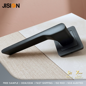 Moins cher moderne élégant chambre <span class=keywords><strong>porte</strong></span> <span class=keywords><strong>poignée</strong></span> serrure ensemble en alliage d'aluminium carré rosette minimaliste noir <span class=keywords><strong>poignée</strong></span> <span class=keywords><strong>de</strong></span> <span class=keywords><strong>porte</strong></span> - Product Image 2