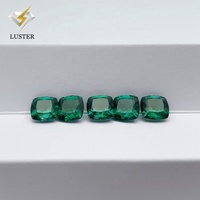 Pierre précieuse hydrothermale en vrac, émeraude de laboratoire de taille coussin, vert Colombie, cirage/entoilage, prix de gros par carat