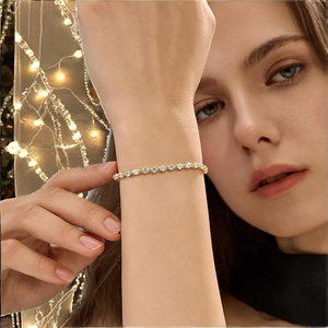 Madonna Certified Trendy <b>Rapper</b> Hip Hop Jewelry VVS 3mm 18k Gold Heart Luxury Iced Moissanite Tennis <b>Chain</b> Bracelet Women's Best - Product Image 2