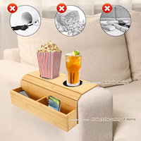 Faltbares Bambus-Sofa-Armlehnen-Tablett, rutschfest, faltbare Couch-Armlehne mit Stauraum, Holz-Armlehnen-Tablett für Sofa