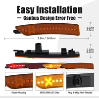 Ensemble de 4 feux latéraux de pare-chocs à lentille rouge orangée spécifique au véhicule pour Ford Mustang S650 2024 X Style LED
