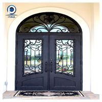 Entrée en fer forgé motif fleur de lotus avec verre texturé - Résistant à la décoloration et d'inspiration zen