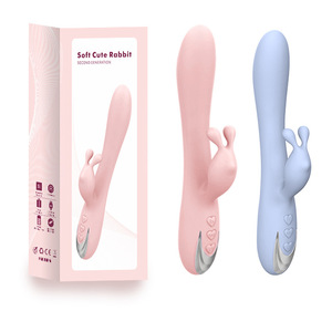 USB şarj edilebilir 10-Speed çift kafalı tavşan vibratör esnek yapay penis yumuşak kesim pembe tavşan g-spot stimülatörü ile yeni tasarım - Product Image 1