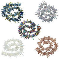 Perles naturelles AB, 4 pièces, roche revêtue de titane, Points de cristal, Quartz Top perceuse, blanc, perles amples pour la fabrication de bijoux