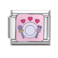 Italienische Charms Niedliche Cartoon-Persönlichkeiten Edelstahl Platinbeschichtetes Charm-Modul Armband Eiscreme Kuchen Handgefertigt DIY