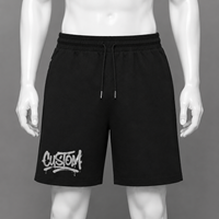 Shorts décontractés pour hommes 100% polyester, impression sérigraphique, taille élastique avec cordon de serrage, streetwear, longueur genou, shorts de sport, impression personnalisée