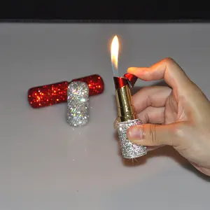 Luxury Women Cigar Other Lipstick Lighters & Smoking Accessories Bling Rhinestone Fashion Fire Diamond Lighters