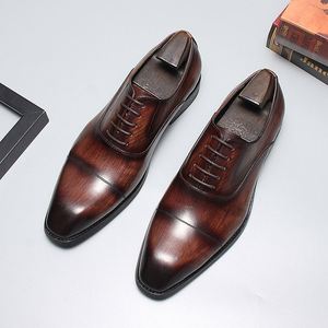 Nuevos Zapatos Formales de Negocios Modernos y a la Moda para Hombre, Zapatos de Cuero Genuino de Primera Calidad con Cordones - Product Image 5
