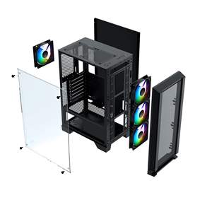 Caja para juegos de <span class=keywords><strong>Pc</strong></span>, torre central de acrílico, malla de Metal a prueba de polvo, <span class=keywords><strong>Chasis</strong></span> de calidad, carcasa para Cpu - Product Image 6