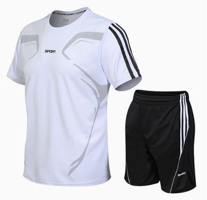 Người Đàn Ông Của Mùa Hè Giản Dị Thể Thao Thể Dục Quần Short Nhanh Chóng Làm Khô Thoáng Khí Dệt Kim Thiết Lập Với In Mô Hình Câu Lạc Bộ Jersey - Product Image 3