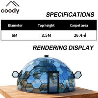 Tente dôme géodésique moderne de luxe personnalisée, hôtel yurt avec poteaux en aluminium pour le camping