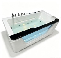 Baignoire autoportante intelligente de luxe pour hôtel et gîte, 1 personne, multifonctionnelle, avec cascade, surf aquatique, chauffée et bulles d'ambiance