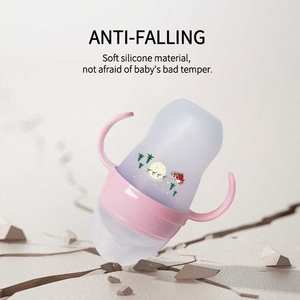 Sin BPA, venta al por mayor, botella de leche con patrón navideño de grado alimenticio, biberón de silicona anticólicos para bebés recién nacidos - Product Image 5