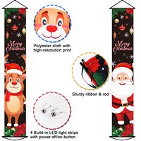 Bannière lumineuse LED traditionnelle pour porche de Noël, couplet de Noël, rouge et or, avec messages de bénédiction, décoration festive pour la maison