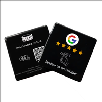 Support NFC pour avis Google 13,56 MHz ISO 14443A avec impression de logo personnalisé, carte d'avis Google NFC en acrylique