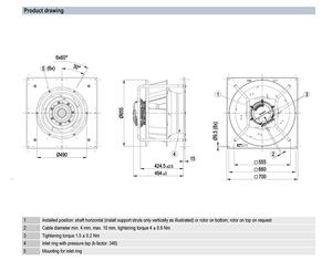 พัดลมแบบแรงเหวี่ยง EBM-Papst รุ่น K3G560-PB31-35/F02 EC ขนาด 560 มม. ประสิทธิภาพสูง สำหรับระบบจัดการอากาศ HVAC - Product Image 4