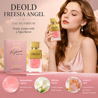Parfum pour femme Deold Freesia Angel EDP 100ml, parfum à paillettes roses, senteur florale fruitée, emballage cadeau de luxe