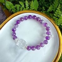 Nouveau Bracelet Tendance Style Vintage en Améthyste et Citrine, Renard à Neuf Queues, en Fer, Cadeau Idéal pour Femme de Xiaohongshu